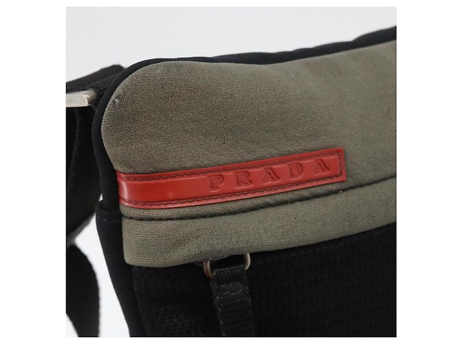 PRADA Sport Schultertasche aus Nylon Khaki Silber authentisch ti3670 - Ansicht 10