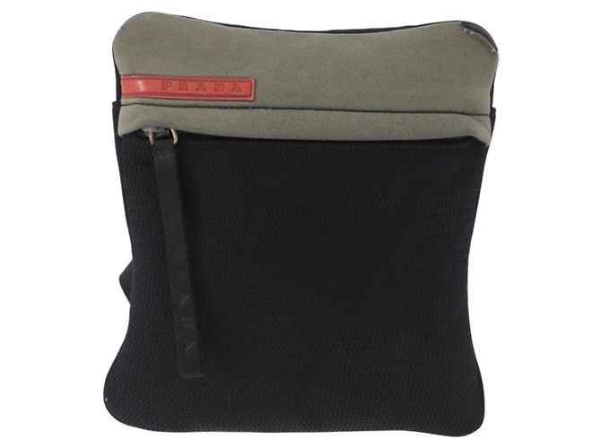 PRADA Sport Schultertasche aus Nylon Khaki Silber authentisch ti3670 - Ansicht 13