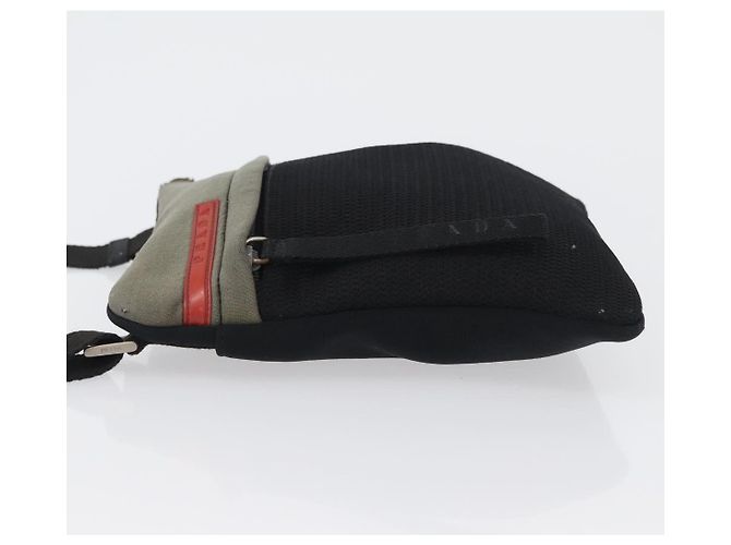 PRADA Sport Schultertasche aus Nylon Khaki Silber authentisch ti3670 - Ansicht 4