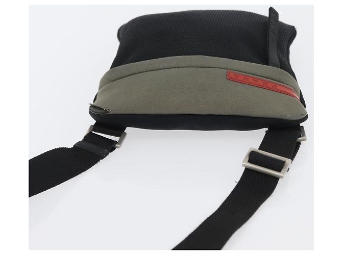 PRADA Sport Schultertasche aus Nylon Khaki Silber authentisch ti3670 - Ansicht 6
