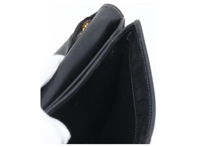 Borsa a spalla con catena Christian Dior in pelle nera e oro Auth fm5129 Nero D'oro - vista 18