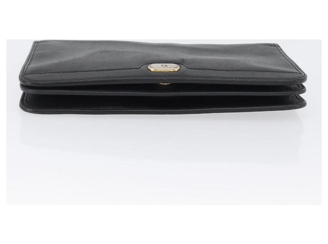 Borsa a spalla con catena Christian Dior in pelle nera e oro Auth fm5129 Nero D'oro - vista 5