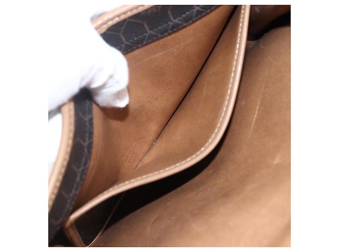 Borsa a spalla in tela a nido d'ape PVC nera e oro Christian Dior Auth fm5132 Nero D'oro - vista 12