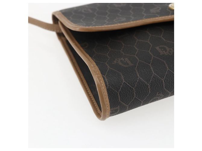 Borsa a spalla in tela a nido d'ape PVC nera e oro Christian Dior Auth fm5132 Nero D'oro - vista 14