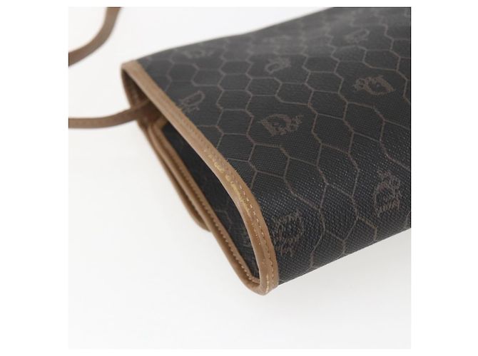 Borsa a spalla in tela a nido d'ape PVC nera e oro Christian Dior Auth fm5132 Nero D'oro - vista 16