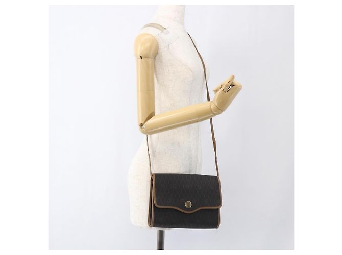 Borsa a spalla in tela a nido d'ape PVC nera e oro Christian Dior Auth fm5132 Nero D'oro - vista 19