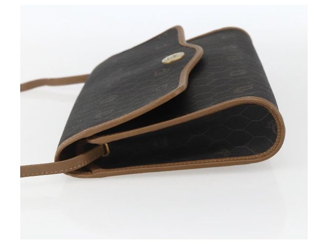 Borsa a spalla in tela a nido d'ape PVC nera e oro Christian Dior Auth fm5132 Nero D'oro - vista 3