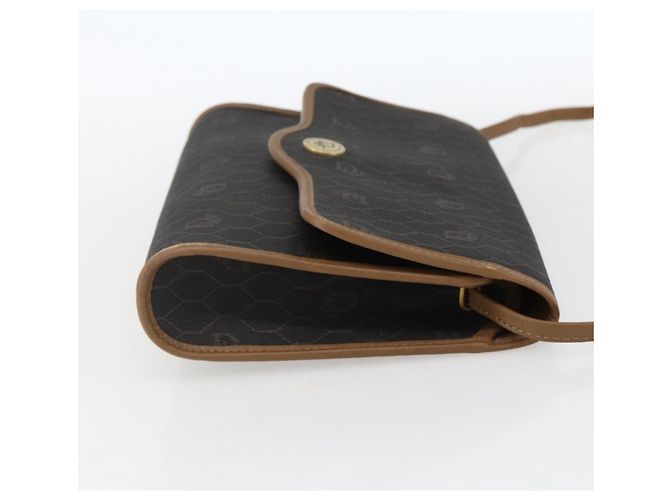 Borsa a spalla in tela a nido d'ape PVC nera e oro Christian Dior Auth fm5132 Nero D'oro - vista 4