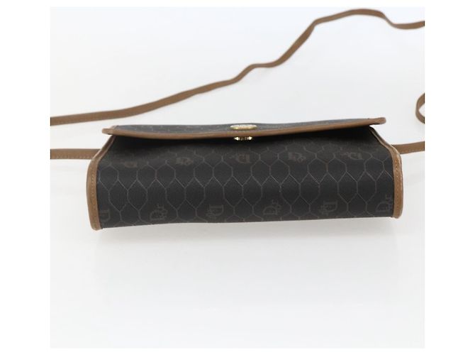 Borsa a spalla in tela a nido d'ape PVC nera e oro Christian Dior Auth fm5132 Nero D'oro - vista 5