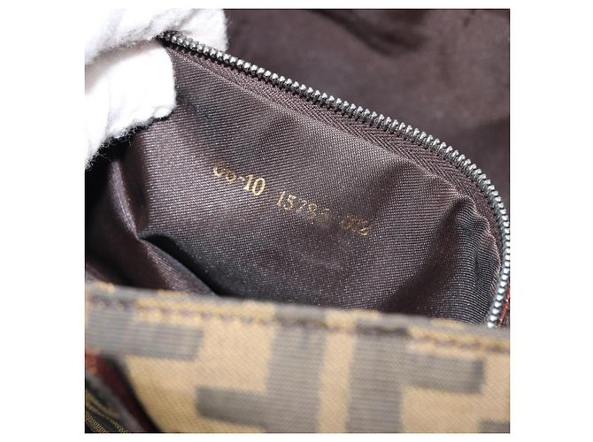 FENDI Zucca Canvas Handtasche Braun Schwarz Auth ep13529 - Ansicht 12