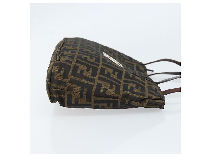 FENDI Zucca Canvas Handtasche Braun Schwarz Auth ep13529 - Ansicht 3