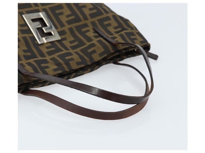 FENDI Zucca Canvas Handtasche Braun Schwarz Auth ep13529 - Ansicht 7
