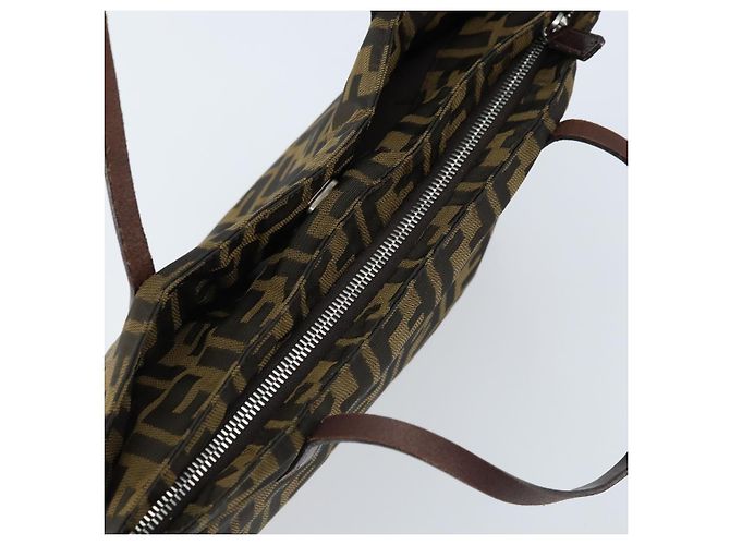 FENDI Zucca Canvas Handtasche Braun Schwarz Auth ep13529 - Ansicht 9