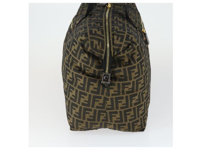 Borsa Tote Boston in Tela Zucca FENDI Nera Marrone Oro Auth am10607 Nero D'oro - vista 4
