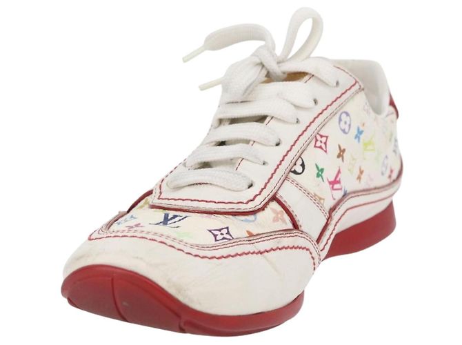 LOUIS VUITTON Monogram Multicolor Sneakers 36 1/2 Weiß LV Auth 173253 - Ansicht 2