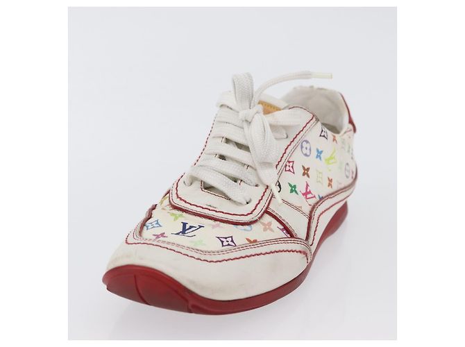 LOUIS VUITTON Monogram Multicolor Sneakers 36 1/2 Weiß LV Auth 173253 - Ansicht 22