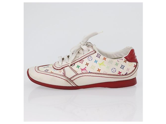 LOUIS VUITTON Monogram Multicolor Sneakers 36 1/2 Weiß LV Auth 173253 - Ansicht 25