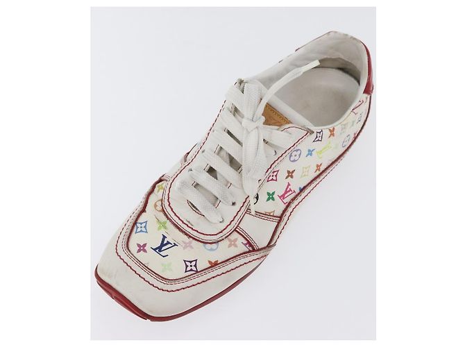 LOUIS VUITTON Monogram Multicolor Sneakers 36 1/2 Weiß LV Auth 173253 - Ansicht 26