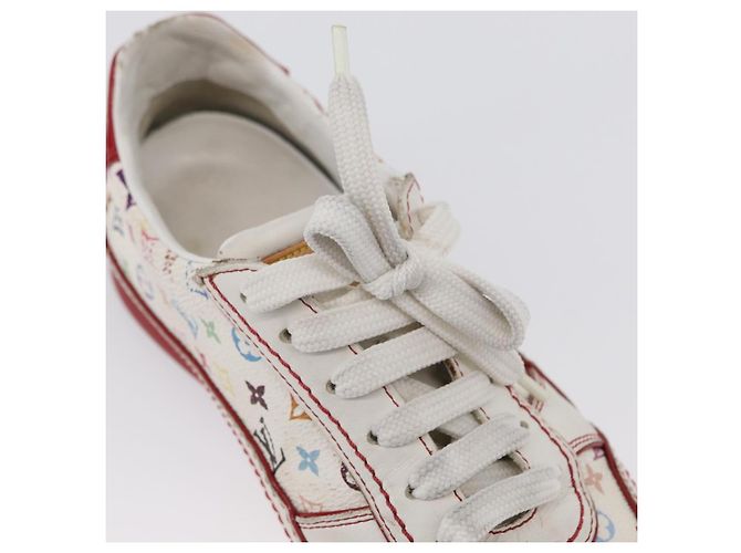 LOUIS VUITTON Monogram Multicolor Sneakers 36 1/2 Weiß LV Auth 173253 - Ansicht 33