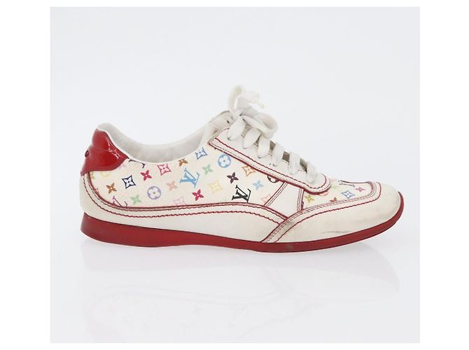 LOUIS VUITTON Monogram Multicolor Sneakers 36 1/2 Weiß LV Auth 173253 - Ansicht 4