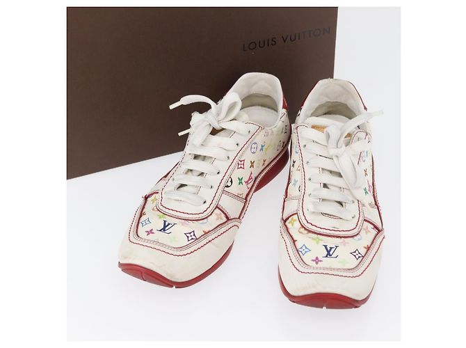 LOUIS VUITTON Monogram Multicolor Sneakers 36 1/2 Weiß LV Auth 173253 - Ansicht 42