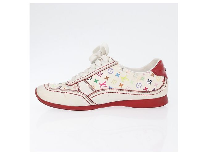 LOUIS VUITTON Monogram Multicolor Sneakers 36 1/2 Weiß LV Auth 173253 - Ansicht 5