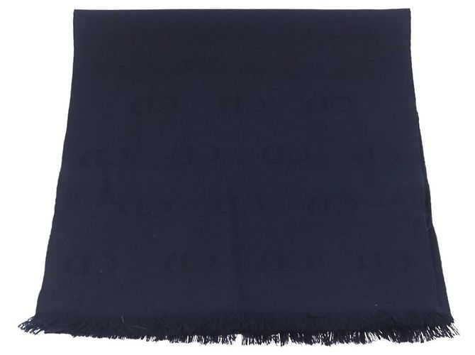 Sciarpa in Lana Blu Marino Christian Dior Auth am10825V Blu navy - vista 4