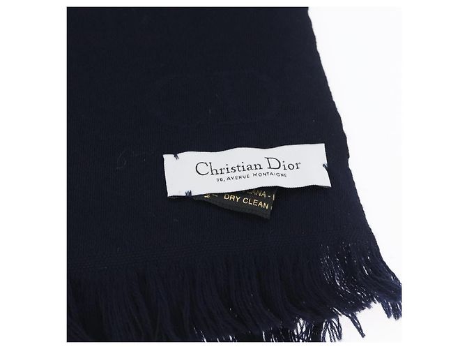 Sciarpa in Lana Blu Marino Christian Dior Auth am10825V Blu navy - vista 7