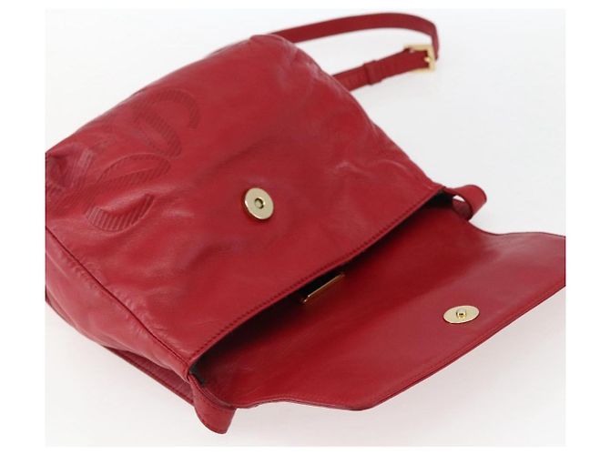 LOEWE Borsa a Spalla Anagram Pelle Rossa Oro Auth ka2445 Rosso D'oro - vista 10