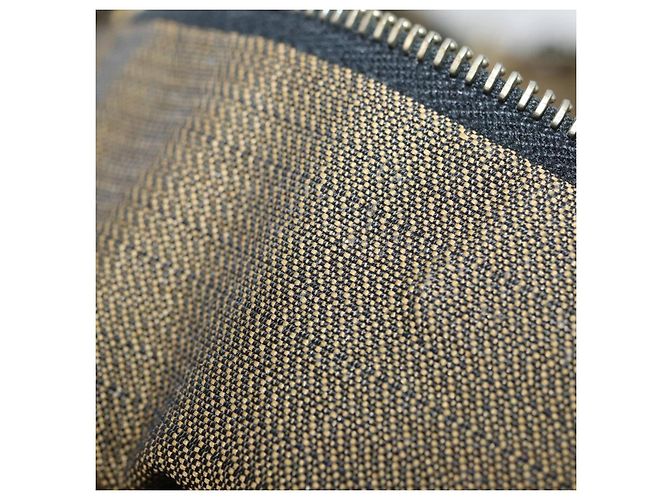 Borsa a mano in tela Zucca FENDI nera e marrone Auth 168429 Nero - vista 12