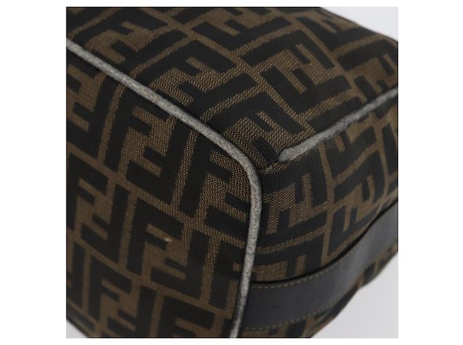 Borsa a mano in tela Zucca FENDI nera e marrone Auth 168429 Nero - vista 15