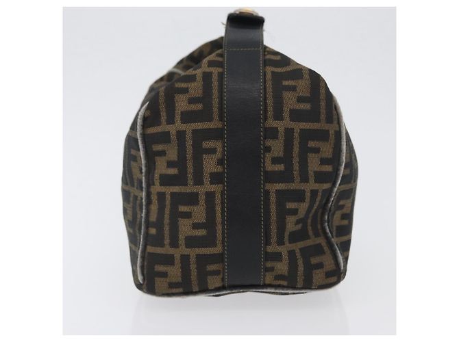 Borsa a mano in tela Zucca FENDI nera e marrone Auth 168429 Nero - vista 3