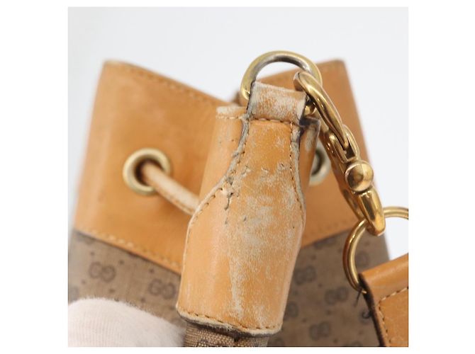 Bolso Sherry Line en PVC Beige Micro GG Supreme Web de GUCCI 001 58 4793 Auth BA10427 Dorado - vista 10