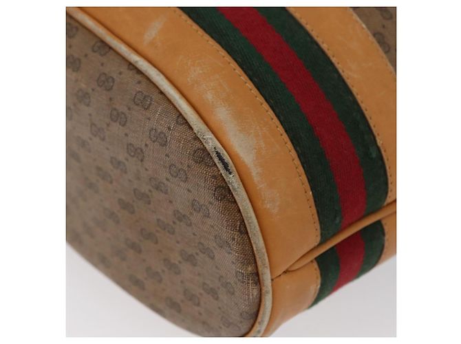 Bolso Sherry Line en PVC Beige Micro GG Supreme Web de GUCCI 001 58 4793 Auth BA10427 Dorado - vista 16