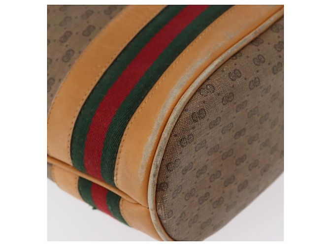 Bolso Sherry Line en PVC Beige Micro GG Supreme Web de GUCCI 001 58 4793 Auth BA10427 Dorado - vista 17