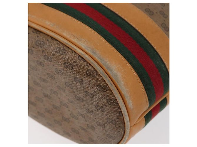Bolso Sherry Line en PVC Beige Micro GG Supreme Web de GUCCI 001 58 4793 Auth BA10427 Dorado - vista 18