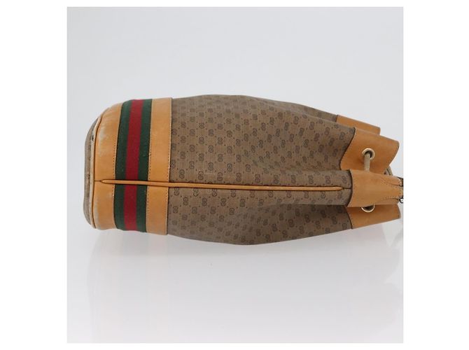 Bolso Sherry Line en PVC Beige Micro GG Supreme Web de GUCCI 001 58 4793 Auth BA10427 Dorado - vista 4