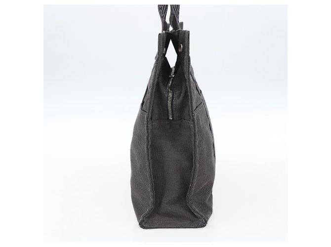 Hermès HERMES Handtasche Her Line MM Canvas Grau Silber Auth th6604 Braun - Ansicht 4