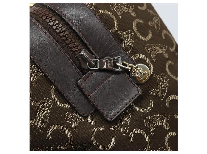 Céline Borsa a mano Celine C Sulky in tela marrone e oro Auth 172249 D'oro - vista 10