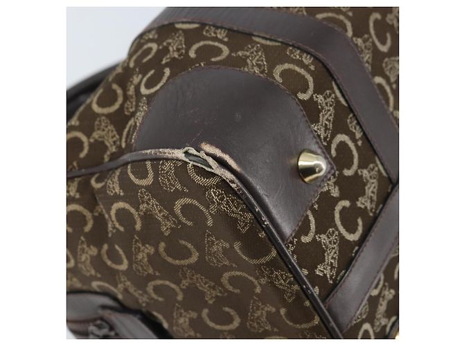 Céline Borsa a mano Celine C Sulky in tela marrone e oro Auth 172249 D'oro - vista 14