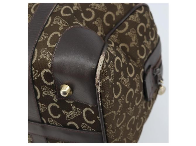 Céline Borsa a mano Celine C Sulky in tela marrone e oro Auth 172249 D'oro - vista 15