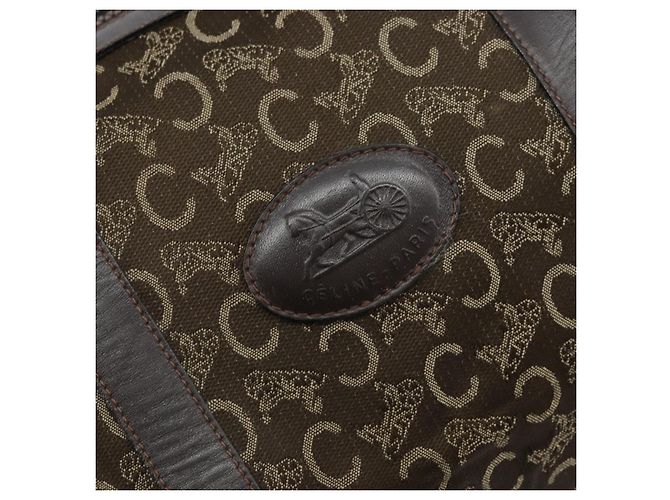 Céline Borsa a mano Celine C Sulky in tela marrone e oro Auth 172249 D'oro - vista 18