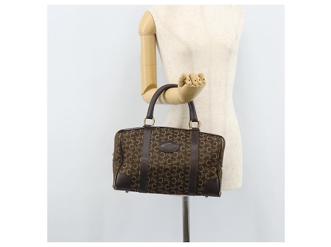 Céline Borsa a mano Celine C Sulky in tela marrone e oro Auth 172249 D'oro - vista 23