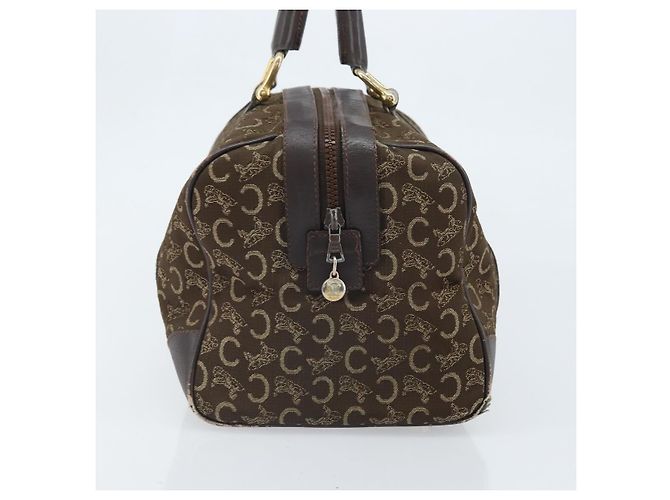 Céline Borsa a mano Celine C Sulky in tela marrone e oro Auth 172249 D'oro - vista 3
