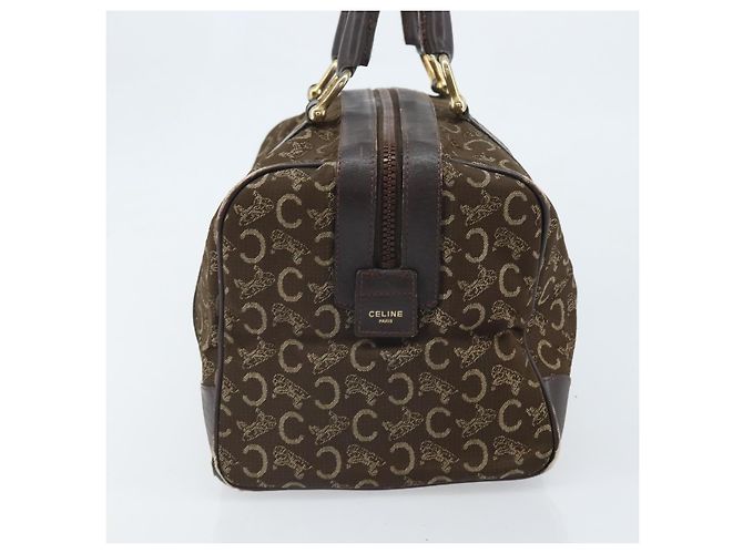 Céline Borsa a mano Celine C Sulky in tela marrone e oro Auth 172249 D'oro - vista 4