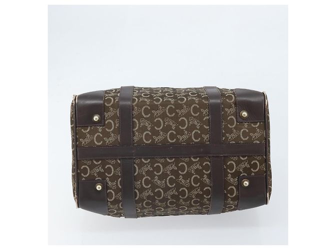 Céline Borsa a mano Celine C Sulky in tela marrone e oro Auth 172249 D'oro - vista 5