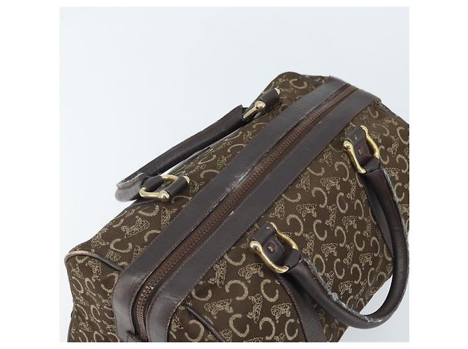 Céline Borsa a mano Celine C Sulky in tela marrone e oro Auth 172249 D'oro - vista 6