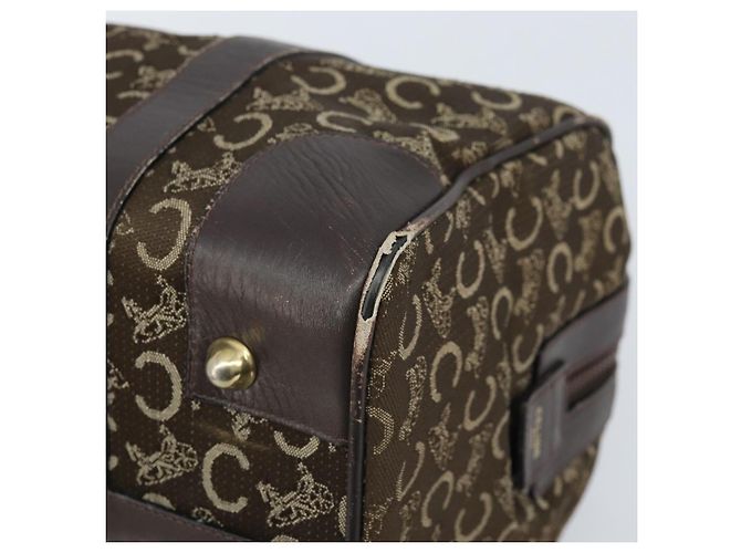 Céline Borsa a mano Celine C Sulky in tela marrone e oro Auth 172249 D'oro - vista 9