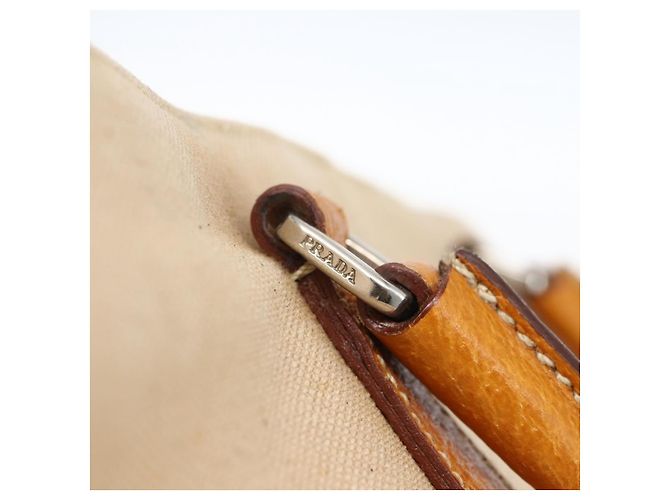 PRADA Handtasche aus Canvas Beige Silber Authentisch kk627 - Ansicht 10