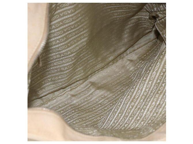 PRADA Handtasche aus Canvas Beige Silber Authentisch kk627 - Ansicht 11